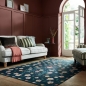 Preview: Machine washable Rug MonTapis Nordic Floral navy