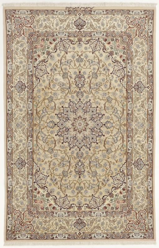 Perserteppich Isfahan a.Seide hellbraun (110x169cm)