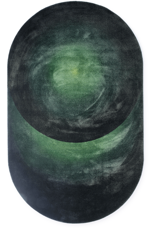 Teppich POLSPOTTEN Optical Oval Rug dark green