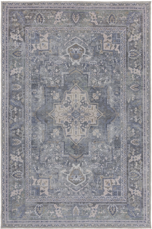 Machine washable Rug MonTapis Windsor Vintage green