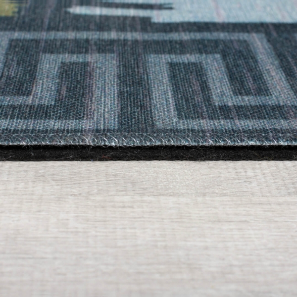 MonTapis waschbarer Teppich Lawson blau