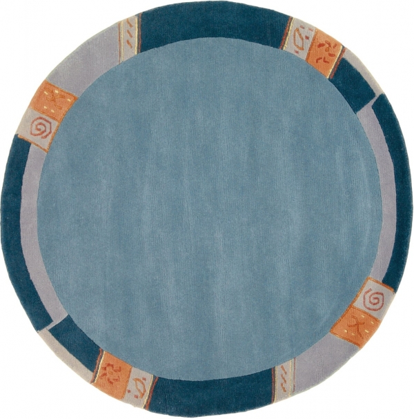 Teppich Manali 101 blau rund