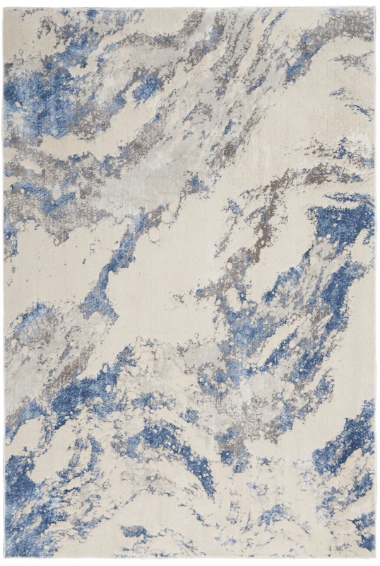 Teppich Nourison Silk 03 blau, creme, grau