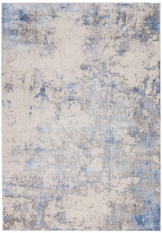Teppich Nourison Silk 04 blau, creme, grau