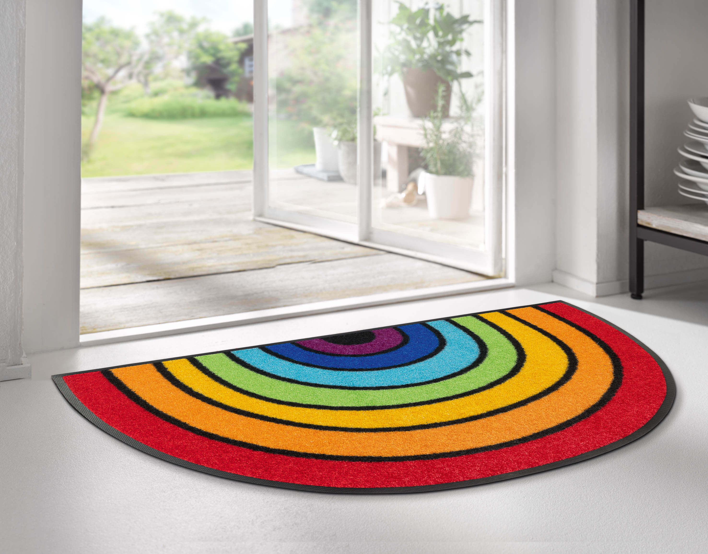 wash+dry Rainbow Teppich Round