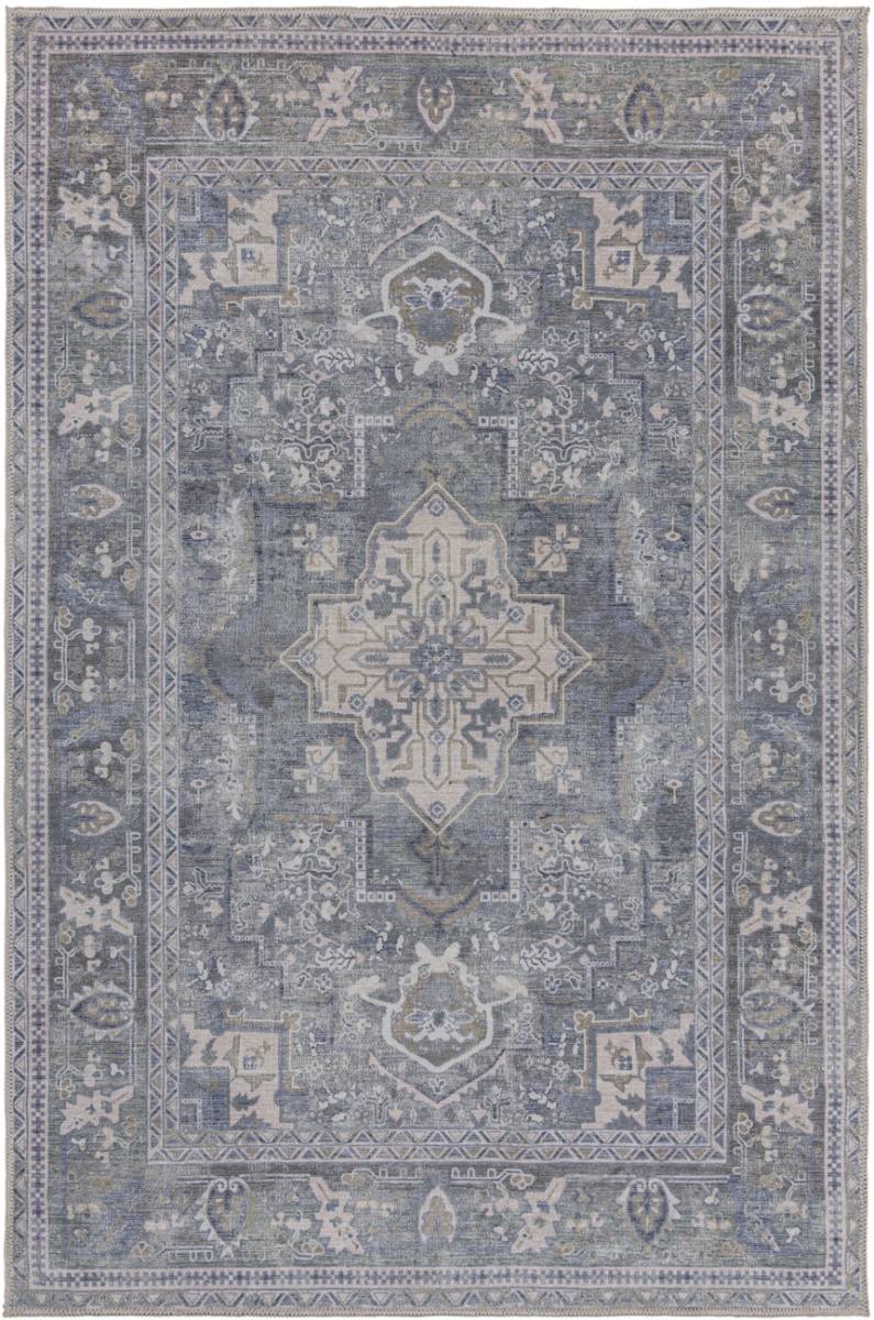 Machine washable Rug MonTapis Windsor Vintage green