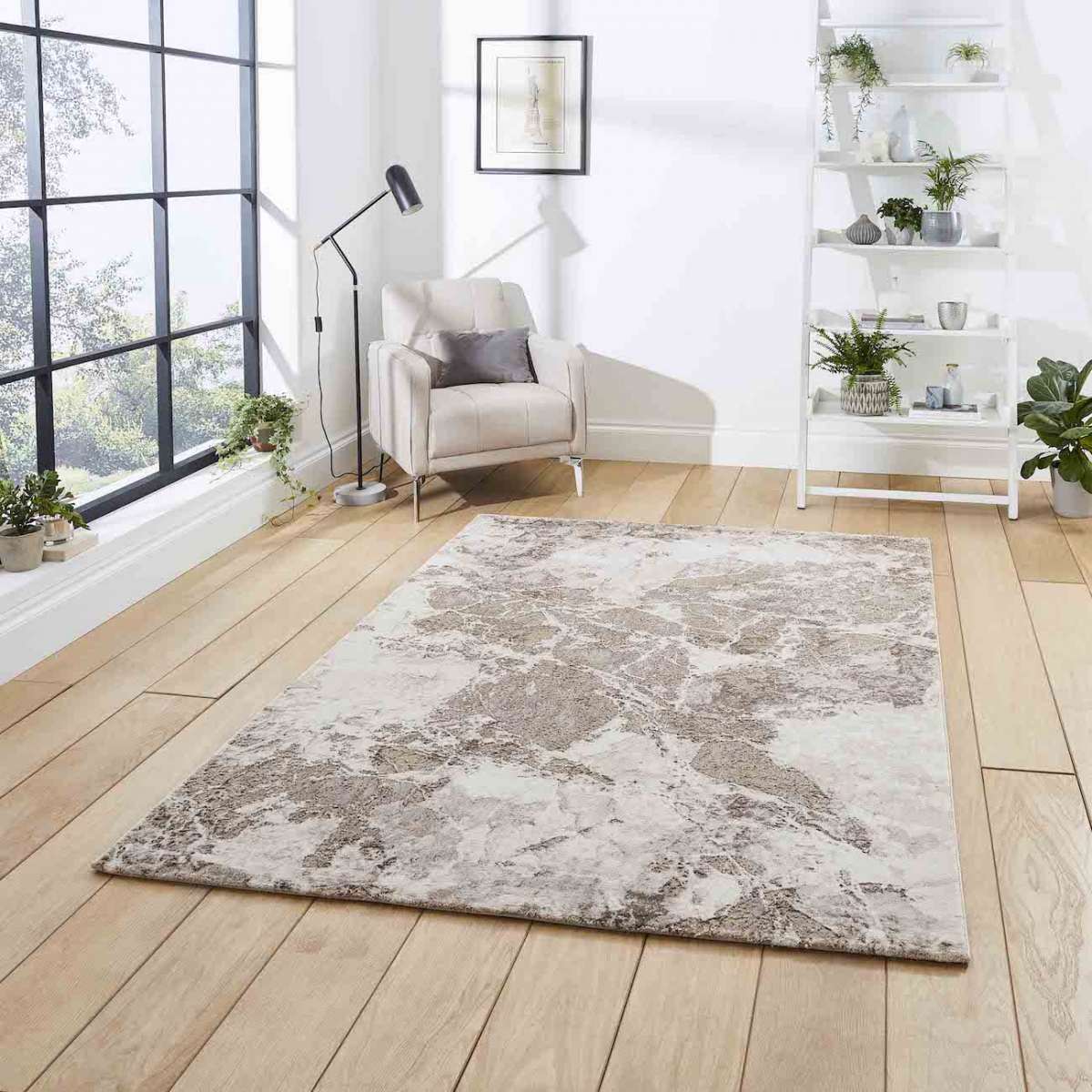 Teppich ThinkRugs Florence 50033 beige silver